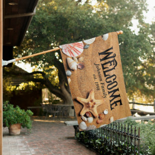Sand Beach Welcome To Our Beach House House Flag