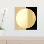 Sand Beige Black Striped Circles Fusion Art Gold Foil Prints<br><div class="desc">Beautiful contemporary black, sand beige, and real gold foil colored geometric stripes, circle and half circles pattern. Elegant, stylish, and eclectic minimalism design for the artistic interior designer, the artsy décor decorator, the popular hip trendsetter, the vintage retro art style, or the abstract digital geometric motif lover. Match this design...</div>