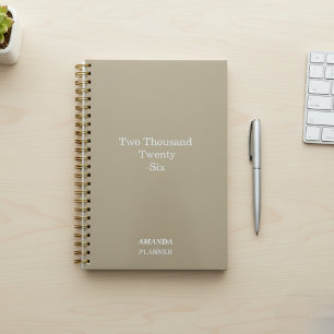 Sand Beige Planner with Spelled-out Year