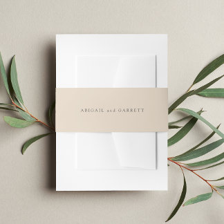 Sand Beige | Solid Color Wedding Invitation Belly Band