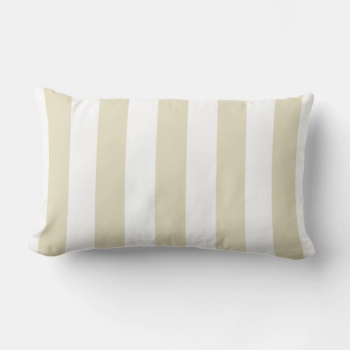 Sand Beige White XL Stripes Lumbar Pillow