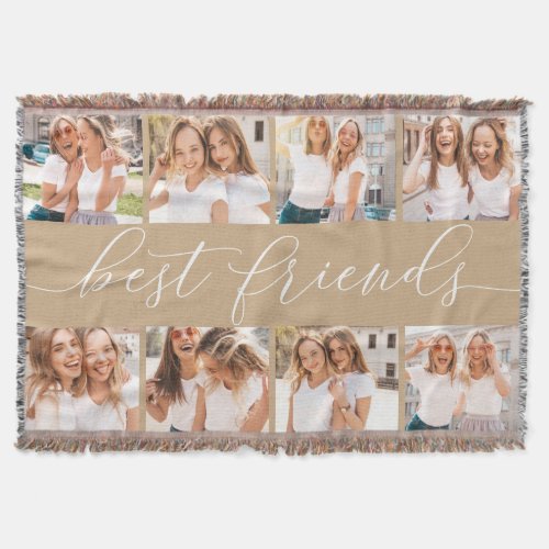 Sand  Best Friends Photo Collage Throw Blanket