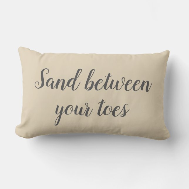 Sand Between Your Toes Beach Decor Lumbar Pillow (Front)