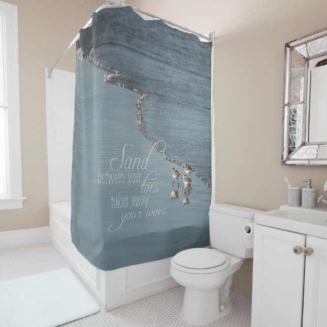 Sand Between Your Toes Beach Quote Custom Shower Curtain (In Situ)