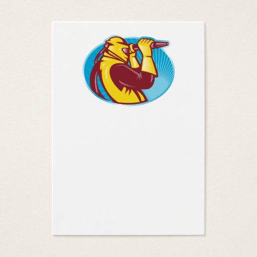 Customizable sand blaster sandblasting sandblaster worker retro business cards