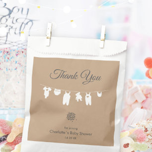 Sand Boho Minimalist Gender Neutral Baby Shower Favor Bag