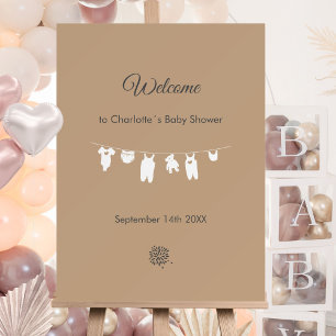 Sand Boho Minimalist Gender Neutral Baby Shower Foam Board