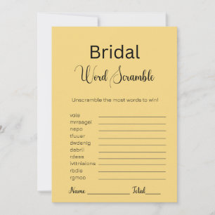 Sand Brown Bridal Word Scramble Game Invitation