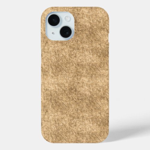 Sand Brown Denim Pattern iPhone 15 Case