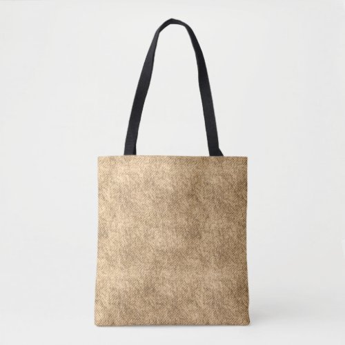 Sand Brown Denim Pattern Tote Bag