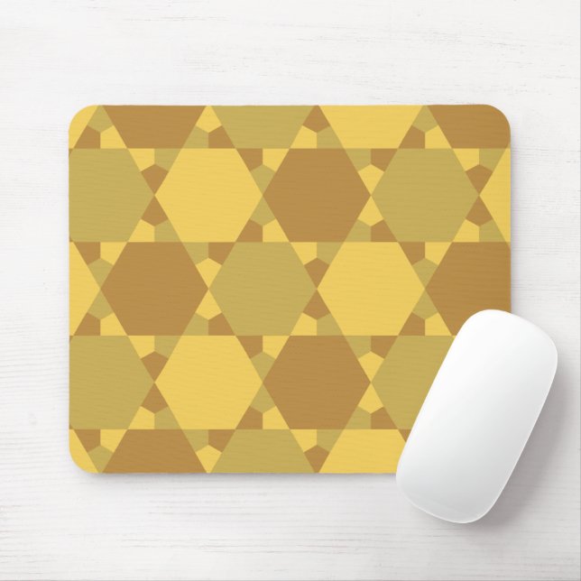 Sand Brown Star Optical Illusion Pattern Mouse Pad (With Mouse)