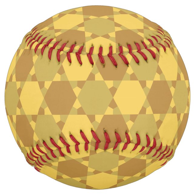 Sand Brown Star Optical Illusion Pattern Softball (Front)