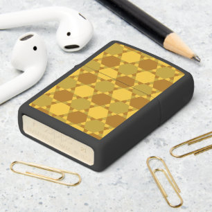Sand Brown Star Optical Illusion Pattern Zippo Lighter