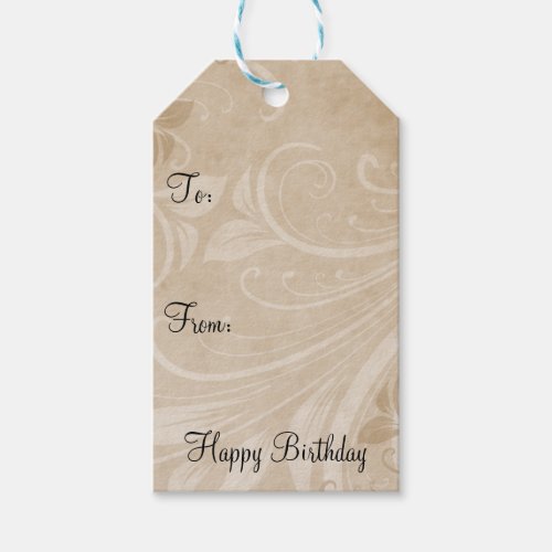 Sand Brown Swirls Gift Tags