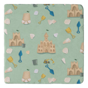 Sand Castle Architect Beach House Coastal Trivet