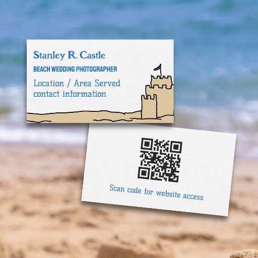Customizable Sand Castle Art Business Cards