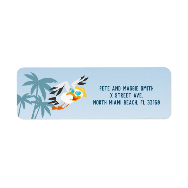Sand castle beach fun baby boy birthday party label (Front)