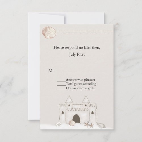 Sand Castle Beach Theme Wedding RSVP