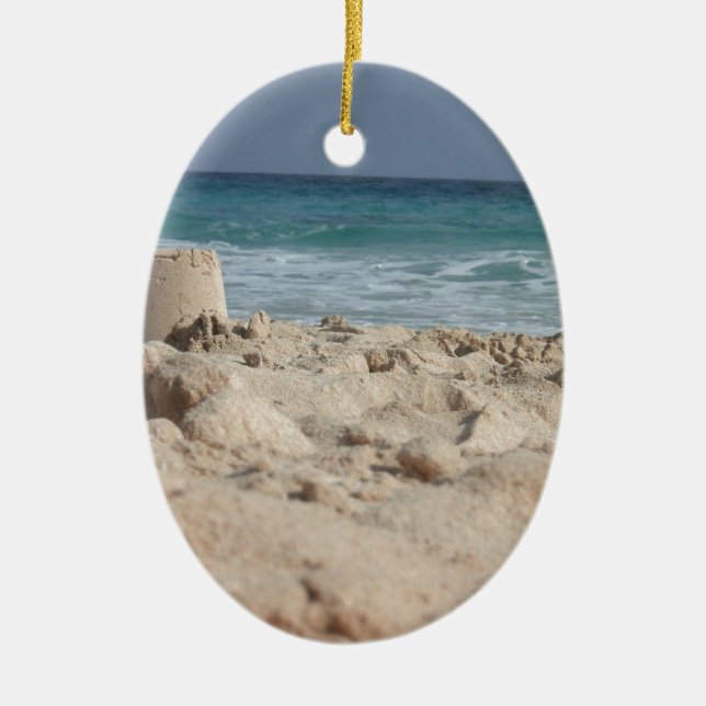 sand castle ceramic ornament (Front)