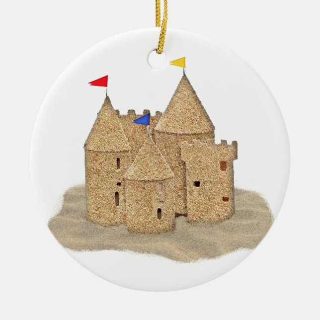 Sand Castle Ceramic Ornament (Front)