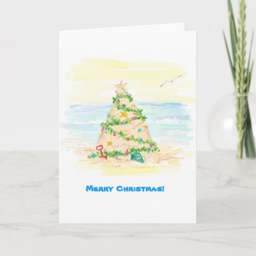 Sand Castle Christmas Tree Holiday Card