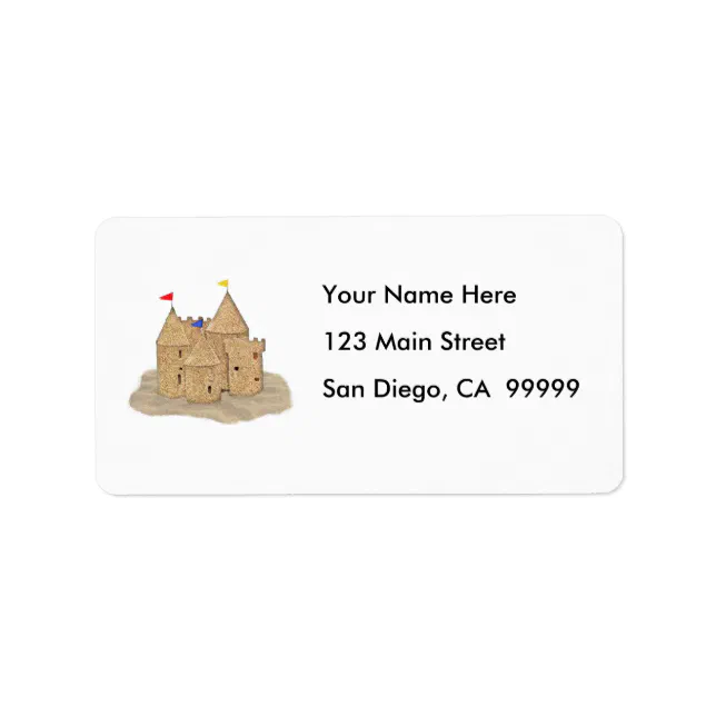 Sand Castle Label | Zazzle