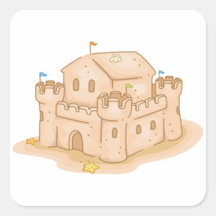 Sand Castle Square Sticker