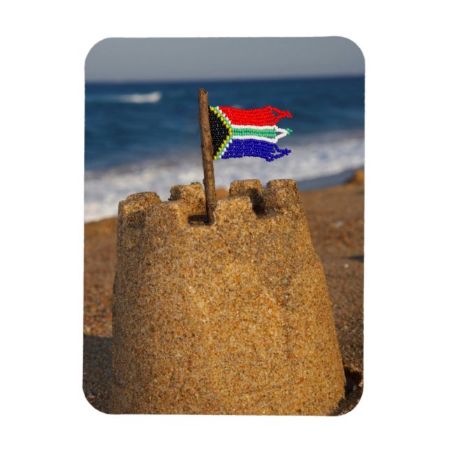 Sand Castle With South African Flag, Umhlanga Magnet (Vertical)