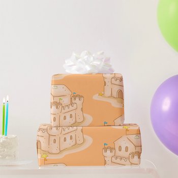 Sand Castle Wrapping Paper by spudcreative at Zazzle