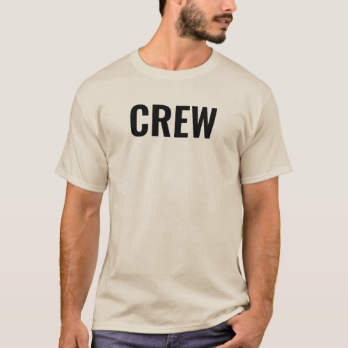 Sand Color Double Sided Design Crew Staff Mens T_Shirt