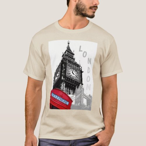 Sand Color London Big Ben Clock Tower Westminster T_Shirt