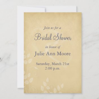 Sand Color Vintage Hearts Bridal Shower Invitation by Lasting__Impressions at Zazzle