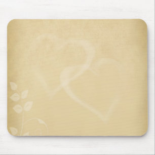 Sand Color Vintage Hearts Mouse Pad