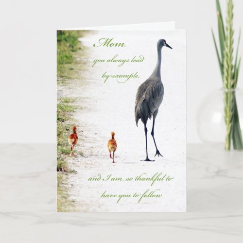 Sand Crane with Babies Mothers Day Card