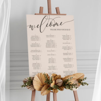 Sand & Dark Brown Welcome Seating Chart Any Event Foam Board by Paperpaperpaper at Zazzle