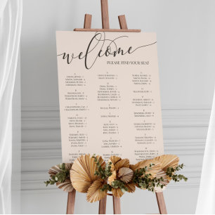 Sand & Dark Brown Welcome Seating Chart Any Event Foam Board