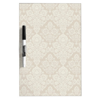 Sand Delicate Floral Swirl Dry Erase Board