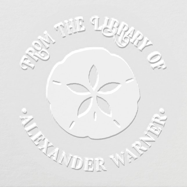Sand Dollar #2 Ocean Seashore Library Book Name Embosser (Design)