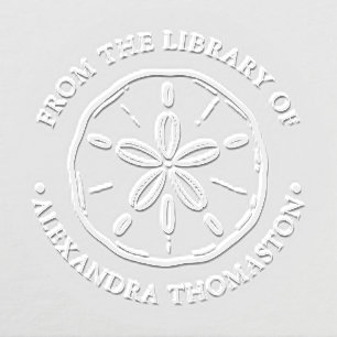 Sand Dollar #3 Seashore Beach Library Book Name Embosser