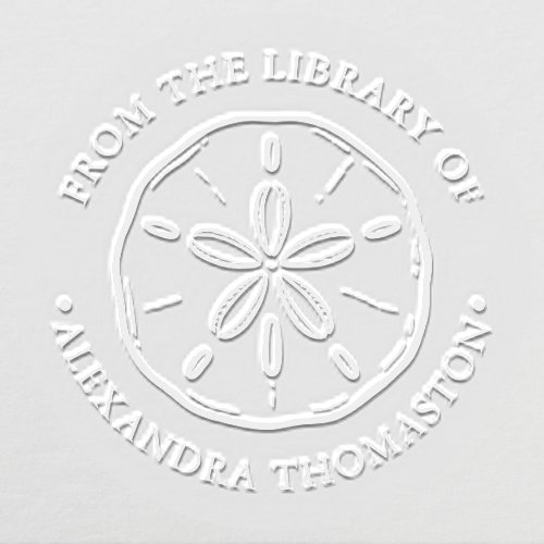 Sand Dollar #3 Seashore Beach Library Book Name Embosser
