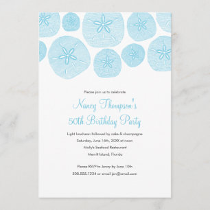 Sand Dollar 50th Birthday Party Invitation