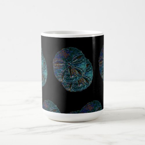 Sand Dollar Abstract Artsy Blue Black Gift Favor Coffee Mug