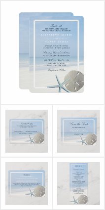 Sand Dollar and Starfish Beach Wedding Collection