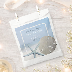 Sand Dollar and Starfish Beach Wedding Favor Bag