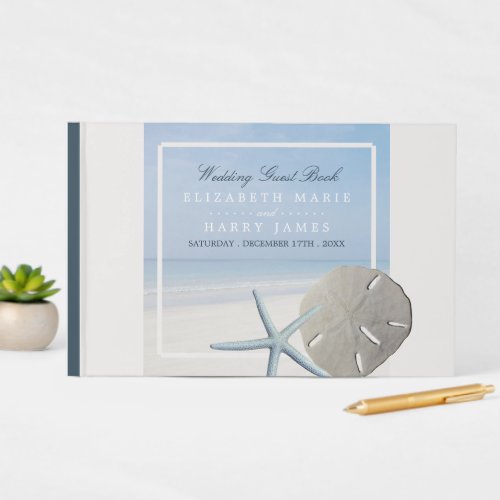 Sand Dollar and Starfish Beach Wedding Guest Book