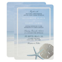 Sand Dollar and Starfish Beach Wedding Invitation