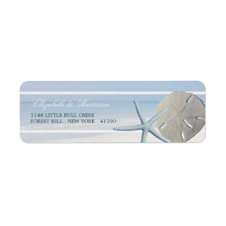 Sand Dollar and Starfish Beach Wedding Label