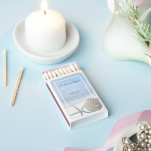 Sand Dollar and Starfish Beach Wedding Matchboxes