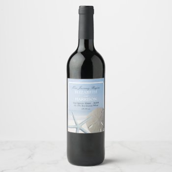 Sand Dollar And Starfish Beach Wine Label by StampedyStamp at Zazzle