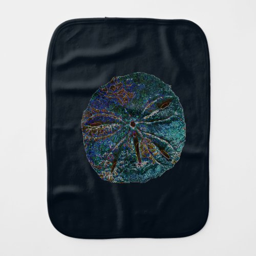 Sand Dollar Art Abstract Blue Nautical Gift Favor Baby Burp Cloth